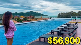$56,800 (1.95 млн бат) Недорогая Квартира с видом на океан рядом с пляжем Банг Сарай, Паттайя