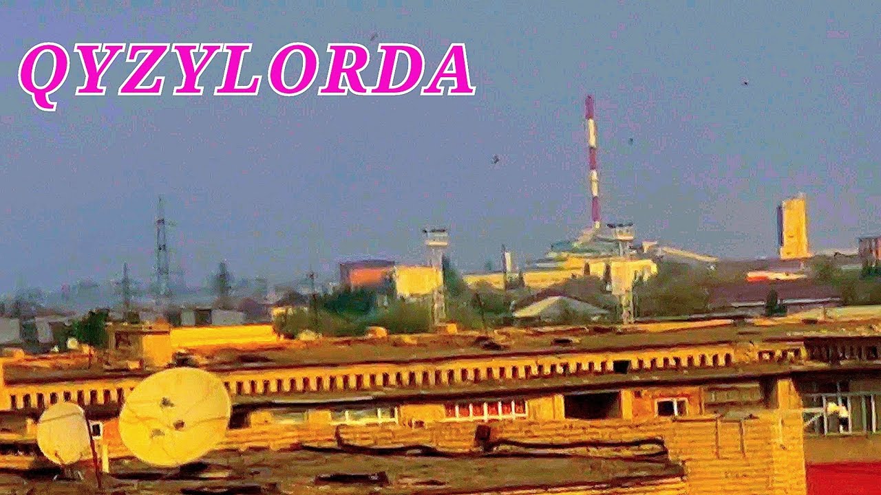 Вид с города на дымовую трубу Стекольного завода и КТЭЦ. Кызылорда - 1 Minute Story NS