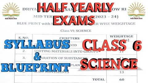 kv class 6/science /halfyearly exam/syllabus and blueprint/2023 #kvexam #science #class6 #ncrt
