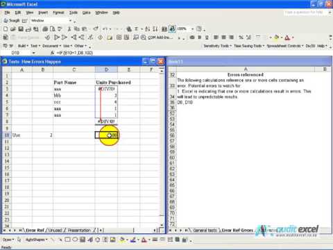 Find references to errors in Excel. Excel Auditing Course link below