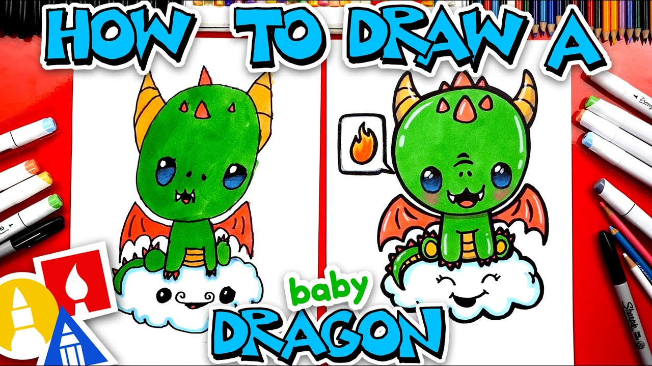 how to draw a cartoon baby dragon