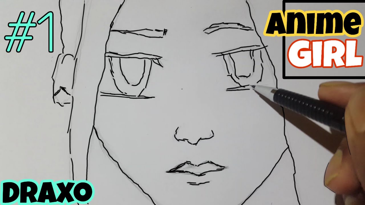 Easy anime girl drawing perfect outline | tutorial for beginners Part 1 ...