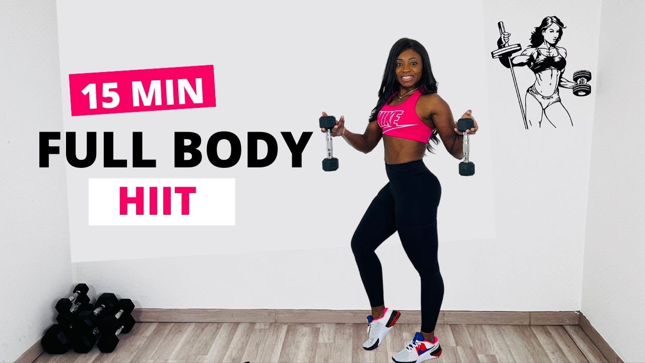 15 MIN Full Body Strength & Killer Cardio Workout - With Dumbbells ...