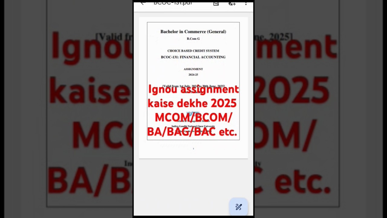 ignou assignment kaise download kare