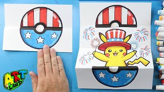 How to Draw Pikachu Fourth of July Surprise Fold