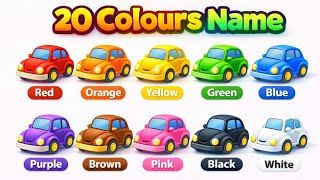 20 Colours Name English and Hindi | Preschool Color Learning 🎨👶 JOJO WALA COLOUR