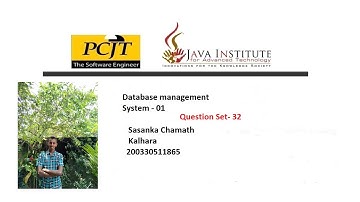 Question Set 32| Database management System| Java Institute