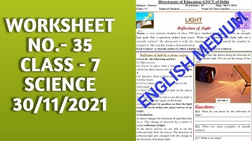 Class 7th SCIENCE  worksheet no 35 (30/11/21)English medium | SCI worksheet no 35 class 7 | Solution