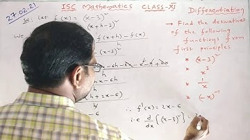 DERIVATIVES Ex13.4 Q4(v) to (viii) | Class XI ISC | ML Aggarwal