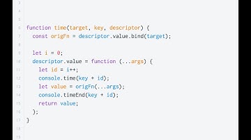 JavaScript Decorators: @time