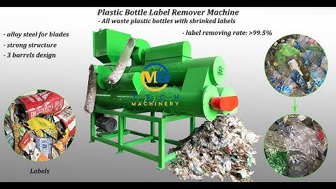 Amazing 3 Barrel Design Plastic PET Bottle Label Remover Machine Removing 99.5 PVC Labels
