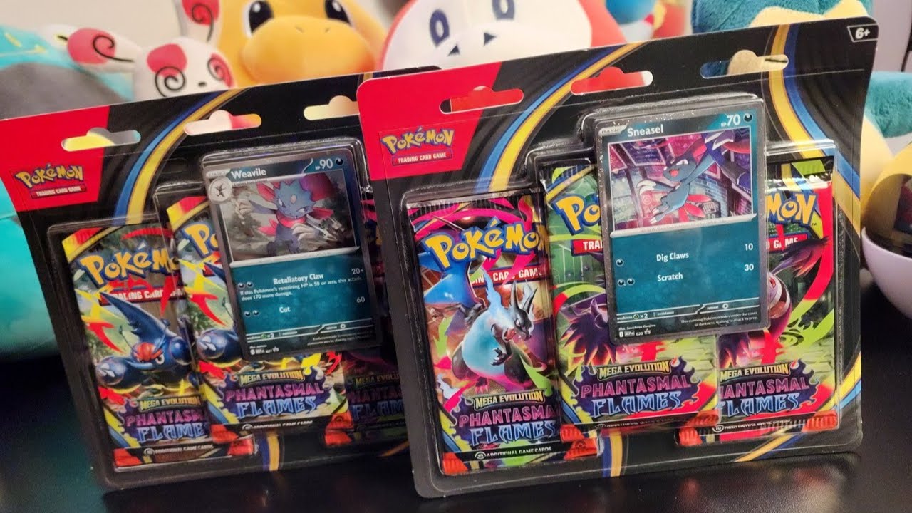PHANTASMAL FLAMES  Pokmon Triple Blister Pack Opening: Sneasel + Weavile!