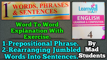 Word, Phrase, & Sentences| Class 4. | Learn Well Book By Mad Student.