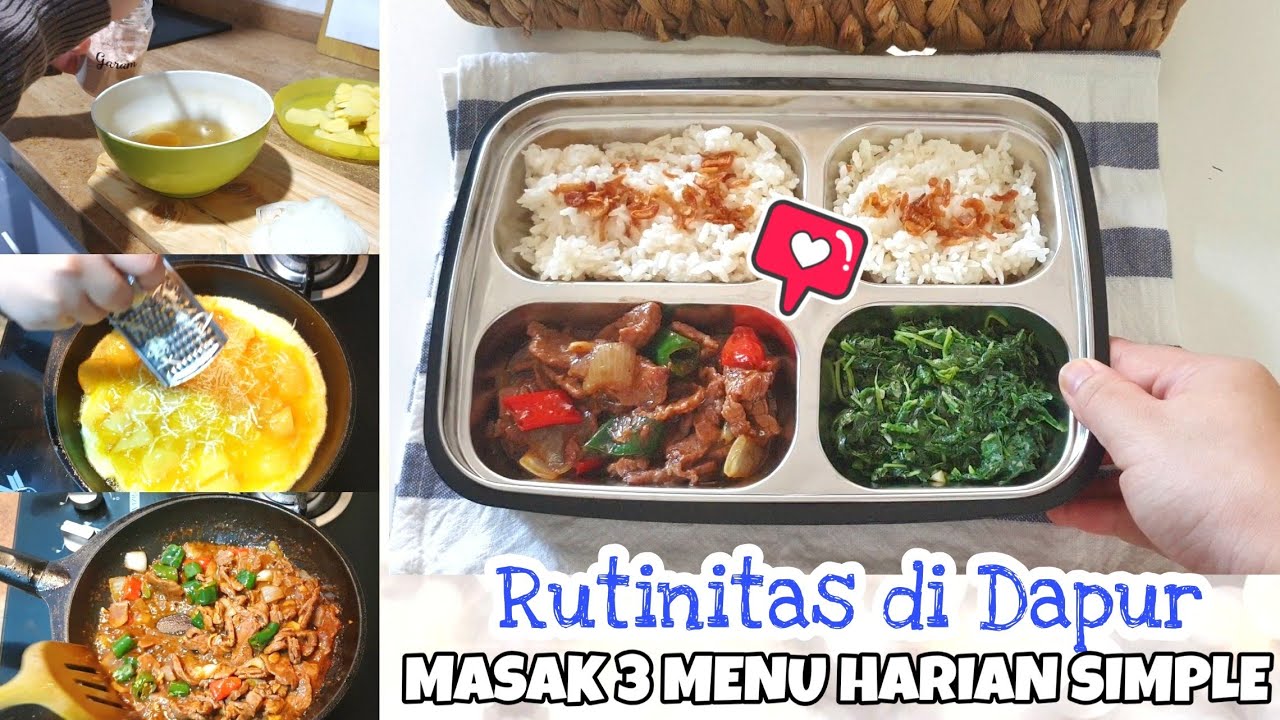 ⁣MASAK 3 MENU HARIAN SIMPLE UNTUK BEKAL SUAMI | RECOOK POTATO OMELLETE @하루한끼 one meal a day