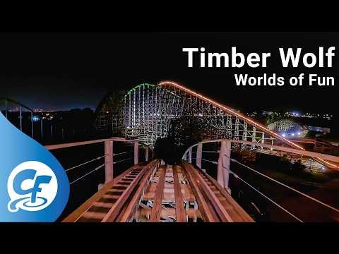 Timber Wolf nighttime front seat on-ride 4K POV Worlds of Fun