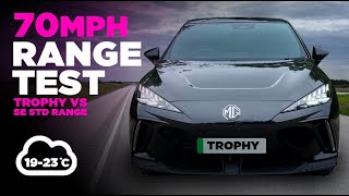 MG4 TROPHY 70 MPH MOTORWAY RANGE TEST vs SE STANDARD RANGE