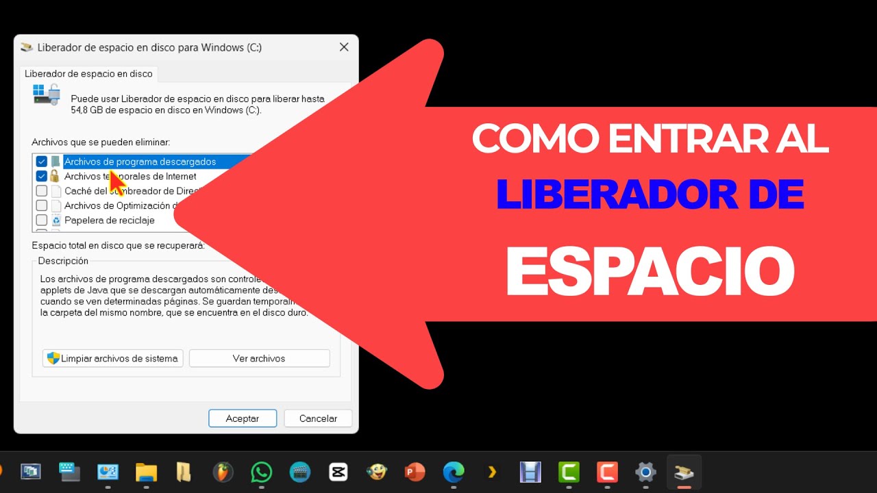 Cómo abrir el liberador de espacio en disco windows 11 2023 - YouTube