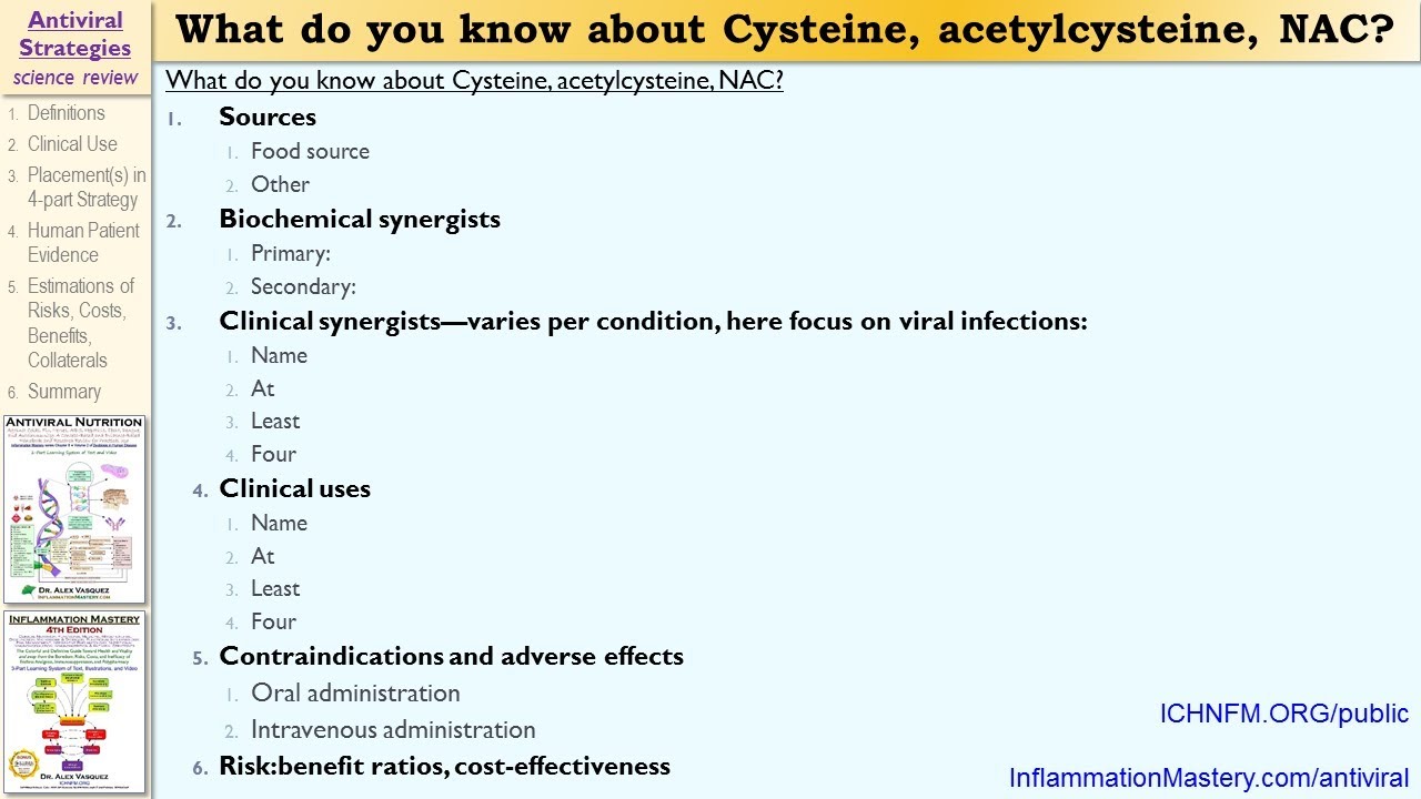 Rough draft introduction to NAC cysteine in antiviral nutrition