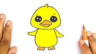 Cara Menggambar Bebek Lucu | How To Draw A Duck Cute