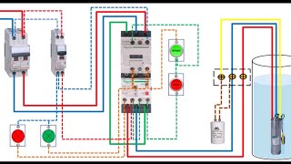 Branchement pompe 220V schéma 1.                                       تركيب مضخة احادية الطور