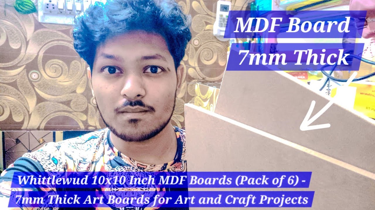 Whittlewud 10x10 Inch MDF Boards (Pack of 6) - 7mm Thick Art Boards for Art and Craft Projects