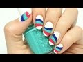 Wavy striped nail art