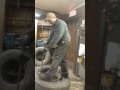 Mounting and dismounting  truck  tires