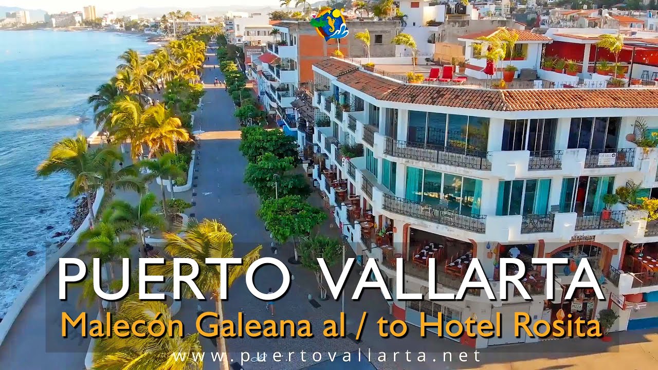 Malecón de Puerto Vallarta de calle Galeana a Hotel Rosita / Puerto
