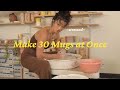 Throw 30 mugs with me  pottery studio vlog