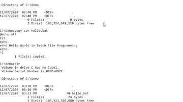 Hello World in Batch File Programming