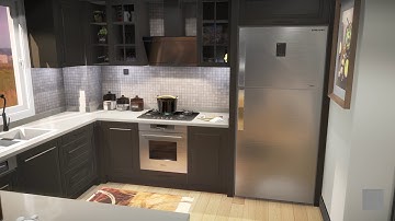 Sketchup project rendered with VORTEK Spaces - Cuisine B Demo