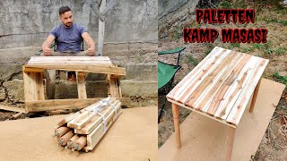 Katlanir Kamp Masasi Yapimi - Paletten Pi̇kni̇k Masasi - Making A Folding Table From Pallet Wood