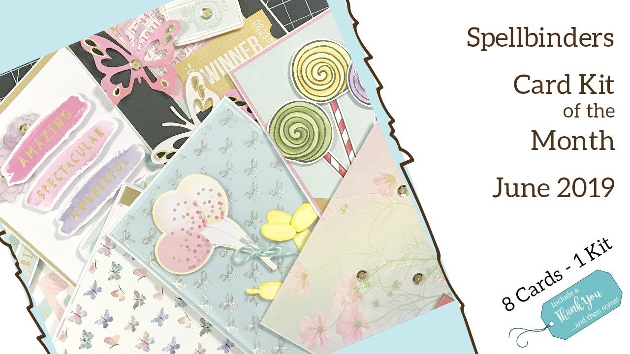 8 Cards - 1 Kit plus Reveal | Spellbinder June Card Kit of the Month for June 2019 | Super Chill