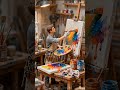 A Day in the Life of a Tiny Painter 🖌️ Miniature Art Studio #youtubeshorts #tinyworld