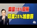 韓國 15 關稅 印度 25 加懲罰 台灣呢 CC字幕 韓國 15 關稅 印度 25 加懲罰 台灣呢 CC字幕