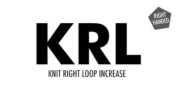 Knit Right Loop Increase (KRL):: Knitting Increase :: Right Handed