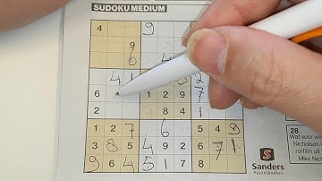 Again, Daily Sudoku practice continues. (#486) Medium Sudoku puzzle. 03-21-2020