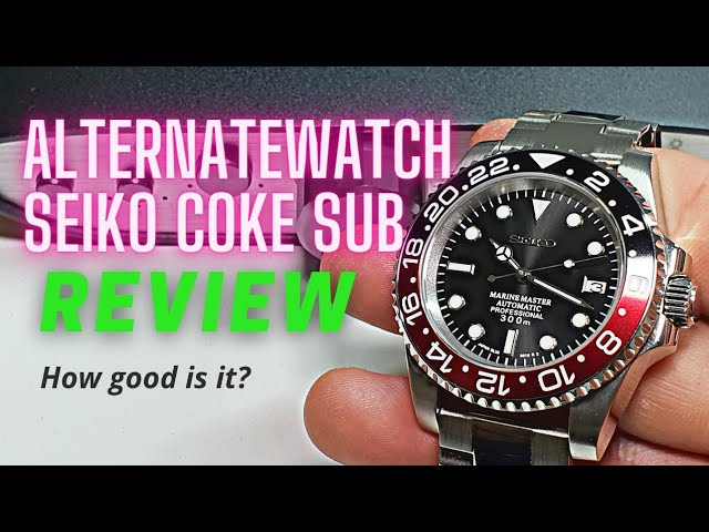 Review: Seiko Coke Sub mod by ALTERNATEWATCH. - YouTube