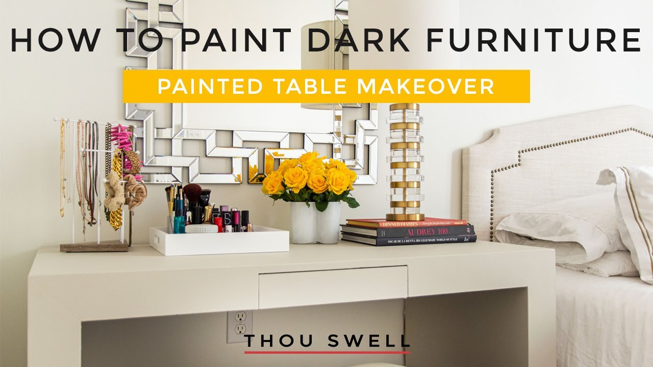 HOW TO PAINT DARK FURNITURE Painted Table Makeover with KILZ YouTube