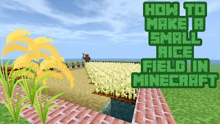 How To Make A Small Rice Field In Minecraft