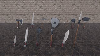 Demo reel - 3D Medieval Fantasy Weapon Collection Demo reel - 3D Medieval Fantasy Weapon Collection
