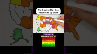 Biggest Hail by State #usa #map #weather #hail