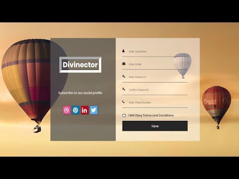 How To Create Transparent Sign up Form Using HTML and CSS