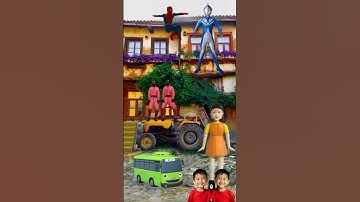 SpiderMan Ultraman TAYO Play Squid Game  #spiderman #squidgame #squidgame2