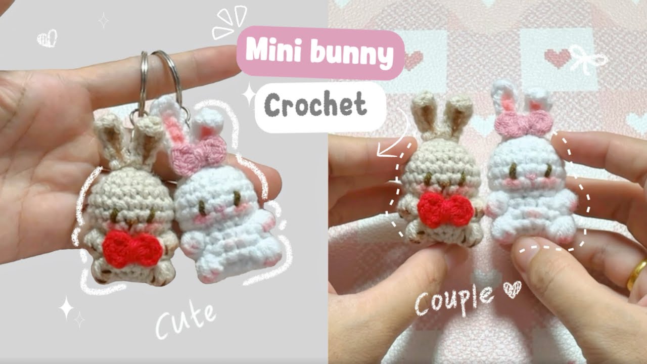 Crochet Mini Bunny 🐰| Crochet couple keychain | Crochet ideas | Rabbit crochet 