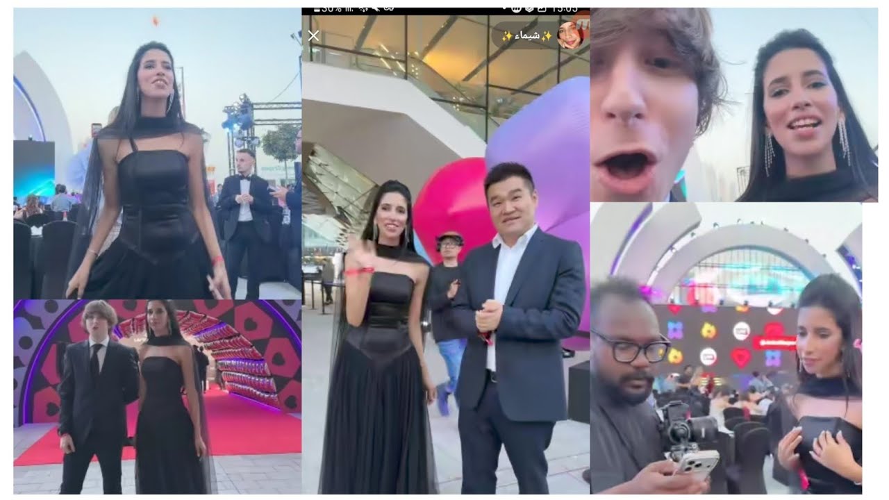 شيماء كتصوار مع مشاهير تيكتوك فى حفل دبي 