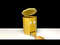 วิธีทำถังขยะกดเปิดฝาจากลังกระดาษ | How To Make Mini Trash bin From Cardboard