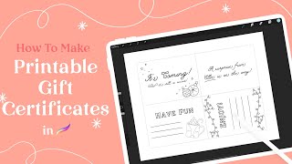 How To Create Printable Gift Certificate on Procreate | Christmas Art | 25 Sweetpeas