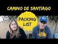 Camino de Santiago 2018 Packing List