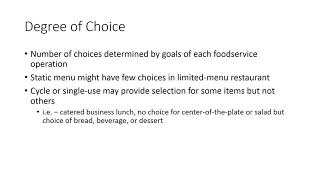 Basic Introduction of Menu for hospitality industry or hotel management courses